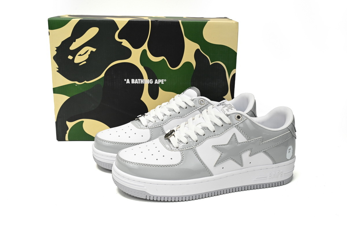 Special Sale A Bathing Ape Bape Sta Low White Grey Rao Noodles 1170-191-021