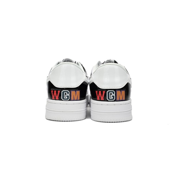 Special Sale A Bathing Ape Bape Sta Low Black and White Shark 1H30-191-009