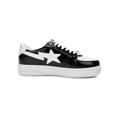 Special Sale A Bathing Ape Bape Sta Low Black and White Shark 1H30-191-009