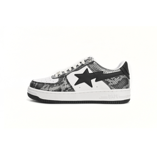 Special Sale A Bathing Ape Bape Sta Low Black Black Snake Skin 1180 191 009