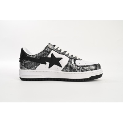 Special Sale A Bathing Ape Bape Sta Low Black Black Snake Skin 1180 191 009