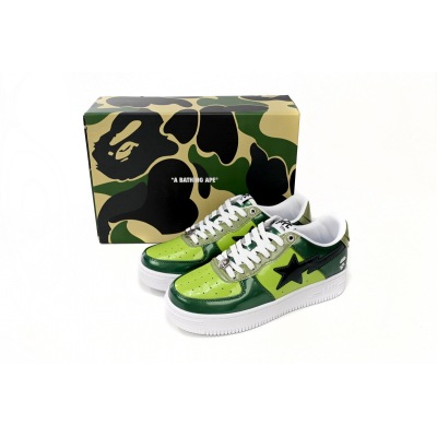 Special Sale A Bathing Ape Bape Sta Low Black Green Mirror Surface 1H20 190 046