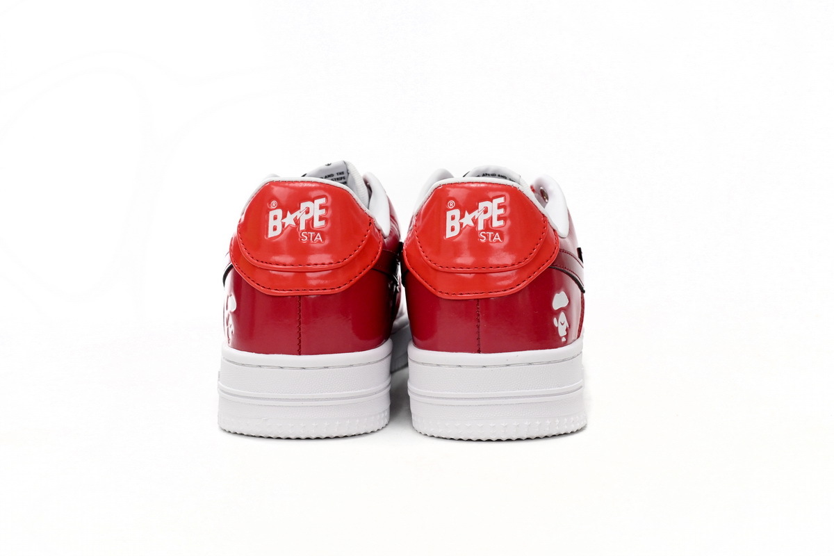 Special Sale A Bathing Ape Bape Sta Low White Dark Red Mirror Surface 1H20 191 046