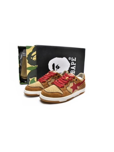 PKGoden   Bapesta Sk8 Sta Low Wheat Red 01