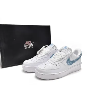 GET Air Force 1 Low &#39;07 Essential White Worn Blue Paisley , DH4406-100 01