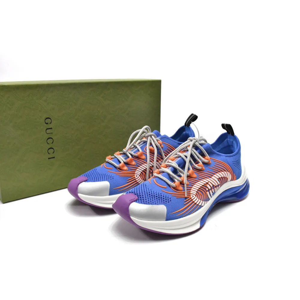 PKGoden  680893-UFE10-8880 Gucci Run Sneakers White Blue Orange