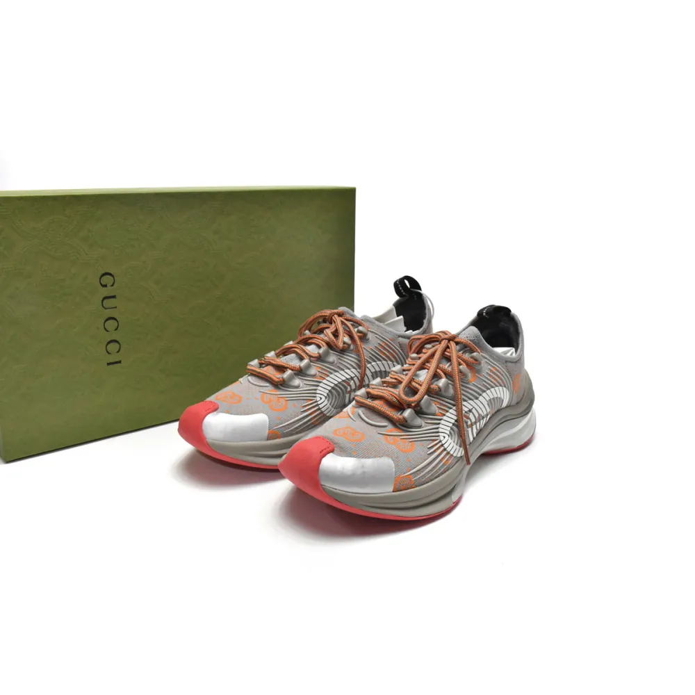 PKGoden  680900-UF310-1270 Gucci Run Sneakers Grey Red