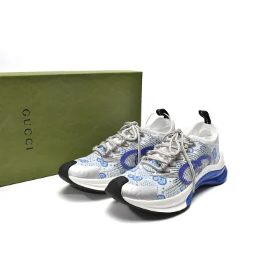 PKGoden  680900-USN10-8485 Gucci Run Sneakers White Blue 01