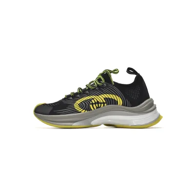 PKGoden  680939-USM10-8480 Gucci Run Sneakers Black Yellow 02