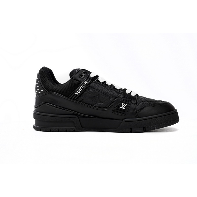 PKGoden Louis Vuitton Trainer All Black Embossing 1AARER 