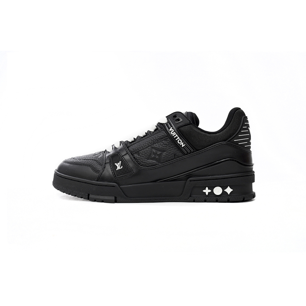 PKGoden Louis Vuitton Trainer All Black Embossing 1AARER 