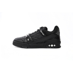 PKGoden Louis Vuitton Trainer All Black Embossing 1AARER 