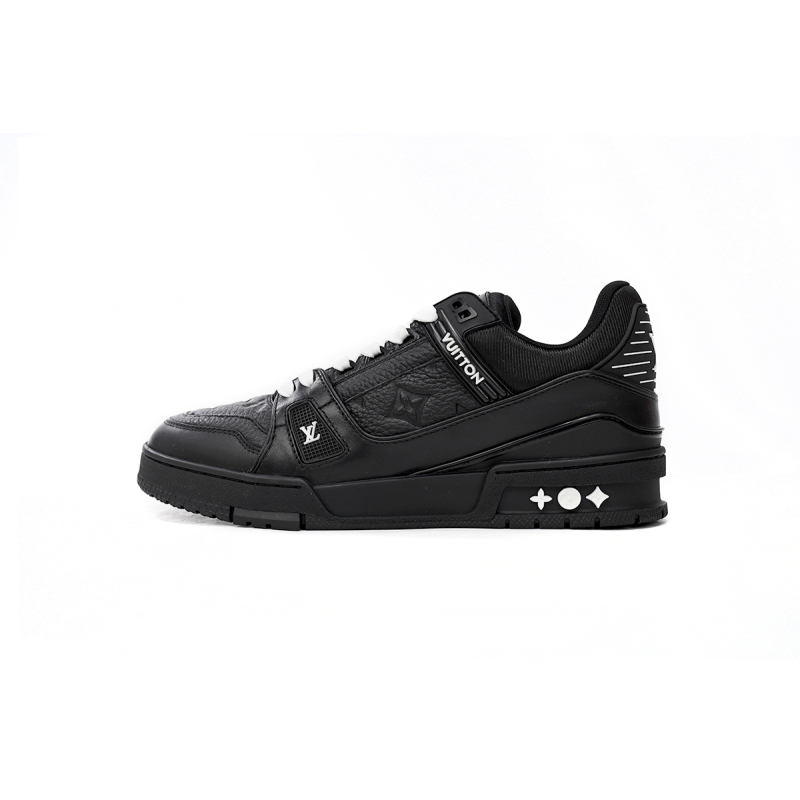 PKGoden Louis Vuitton Trainer All Black Embossing 1AARER 