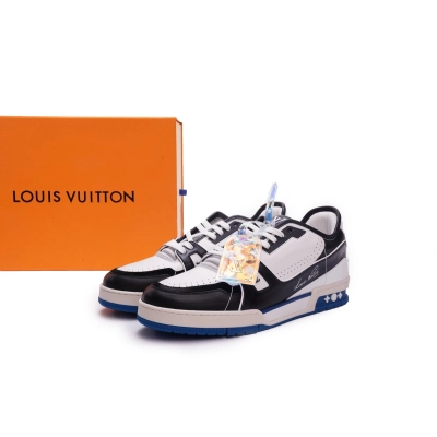 PKGoden   Louis Vuitton Trainer Black Blue GO1220  01