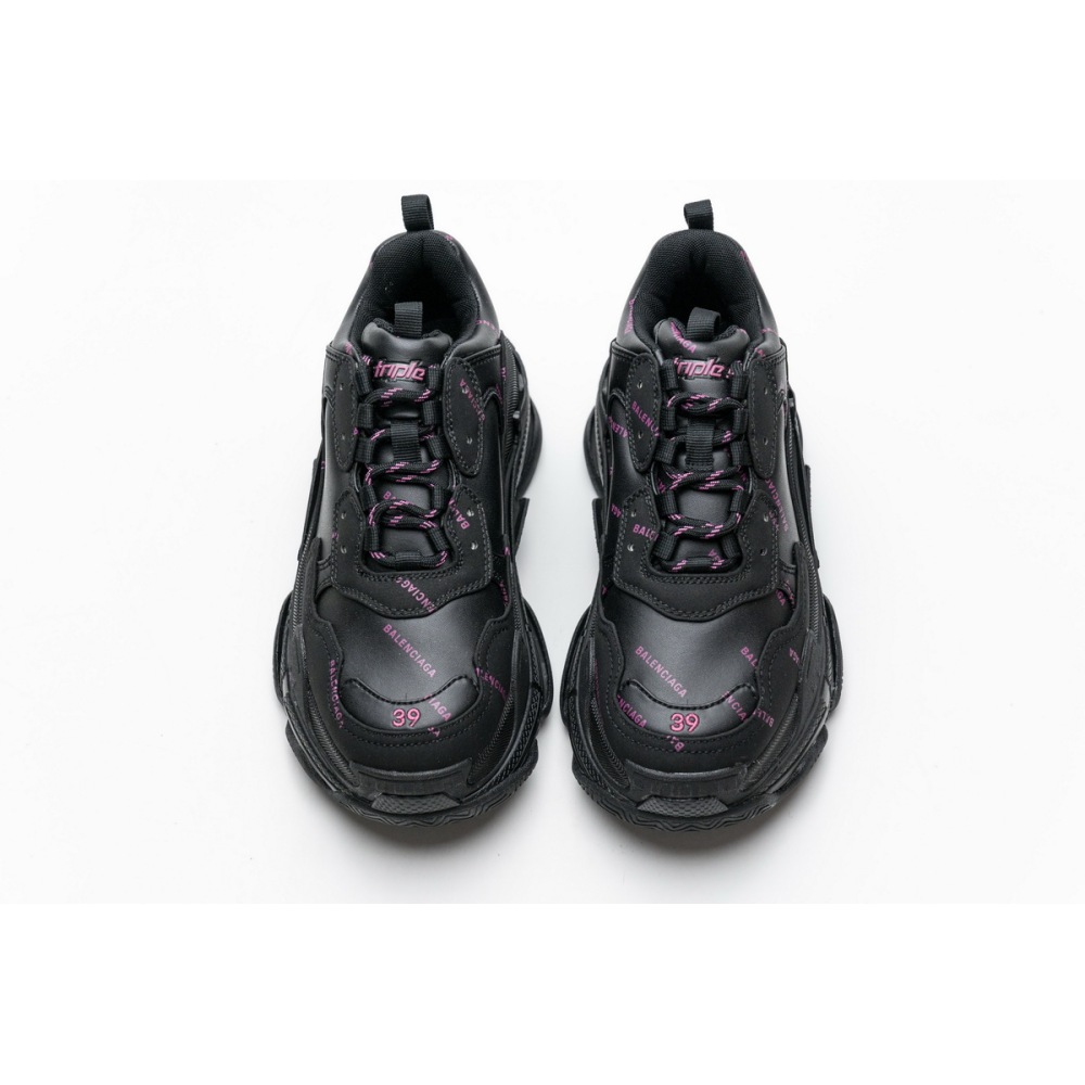 PKGoden   Balenciaga Triple S Letter Black Pink 524039 W2FA1 7635
