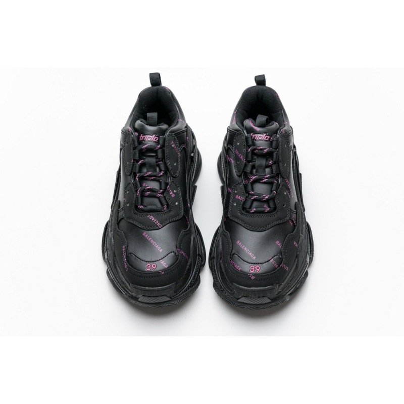 PKGoden   Balenciaga Triple S Letter Black Pink 524039 W2FA1 7635