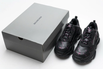 PKGoden    Balenciaga Triple S Letter Black Pink 524039 W2FA1 7635 01