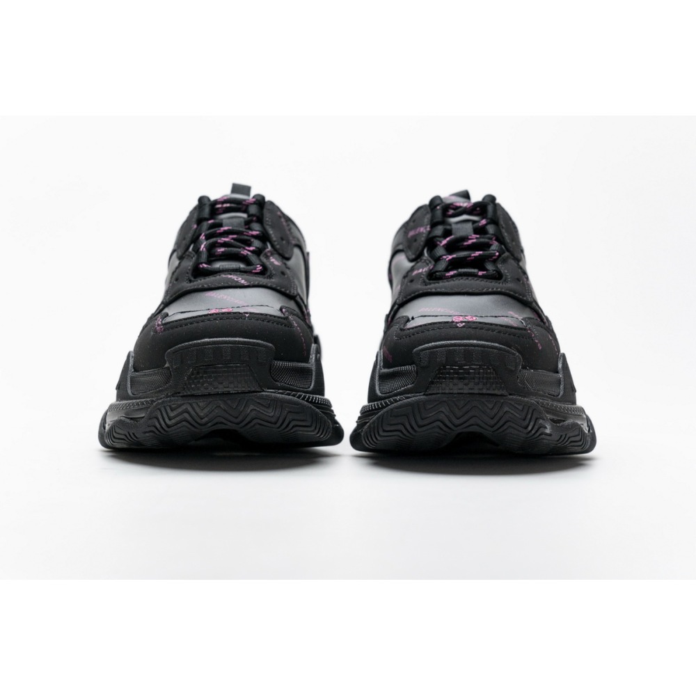 PKGoden   Balenciaga Triple S Letter Black Pink 524039 W2FA1 7635