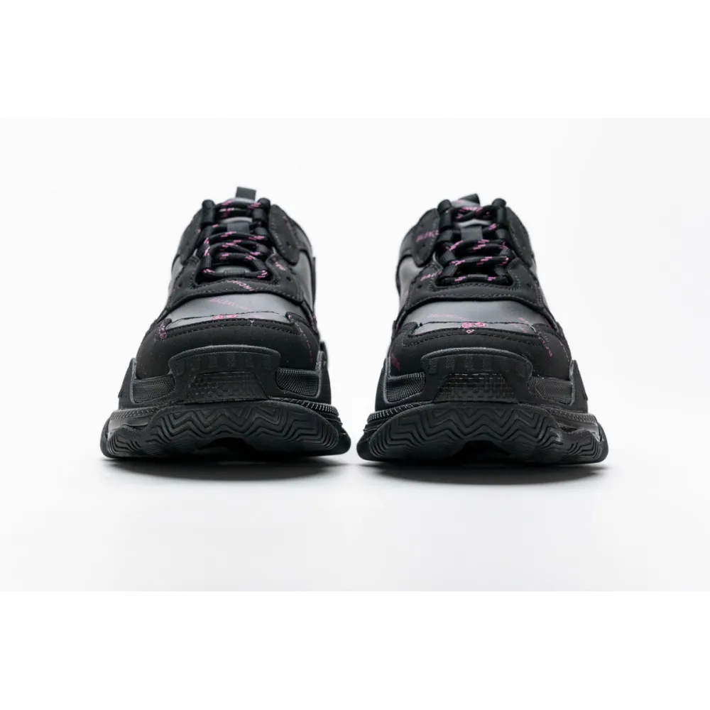 PKGoden   Balenciaga Triple S Letter Black Pink 524039 W2FA1 7635