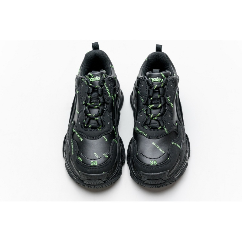 PKGoden   Balenciaga Triple S Letter Fluorescent Yellow 524039 W2FA1 7633