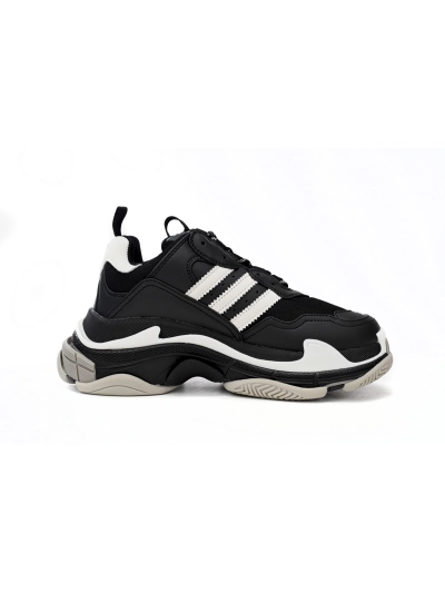 PKGoden    Balenciaga X adidas Triple S Black And White Bars 02