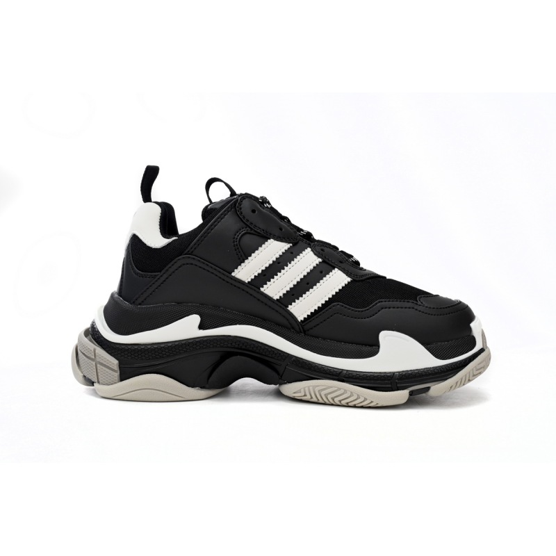 PKGoden   Balenciaga X adidas Triple S Black And White Bars