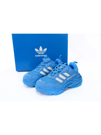 PKGoden    Balenciaga X adidas Triple S Blue And White Bars 01