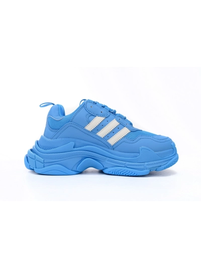 PKGoden    Balenciaga X adidas Triple S Blue And White Bars 02