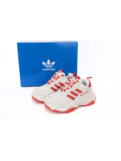 PKGoden    Balenciaga X adidas Triple S White Red Bar 01
