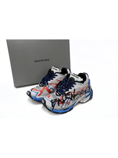 PKGoden    Balenciaga Runner White And Blue Printing 677402 W3RB6 1264 01