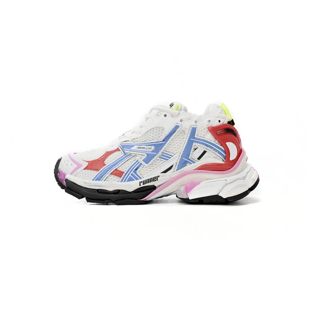 PKGoden   Balenciaga Runner White Blue Red 677402 W3RB6 9645