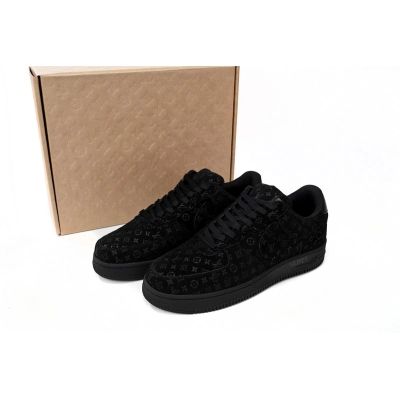  Air Force 1 Low x LOUIS VUITTON LV All Black 1A9VD7 01