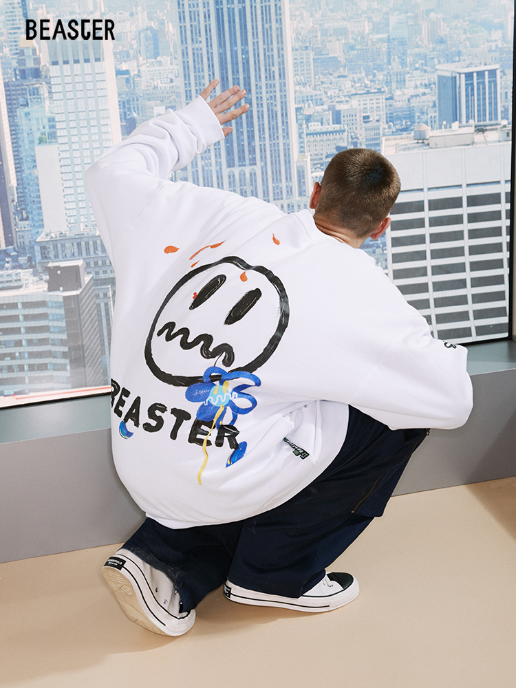 Beaster man's crew neck sweatshirt BR L010 Streetwear, B032082064