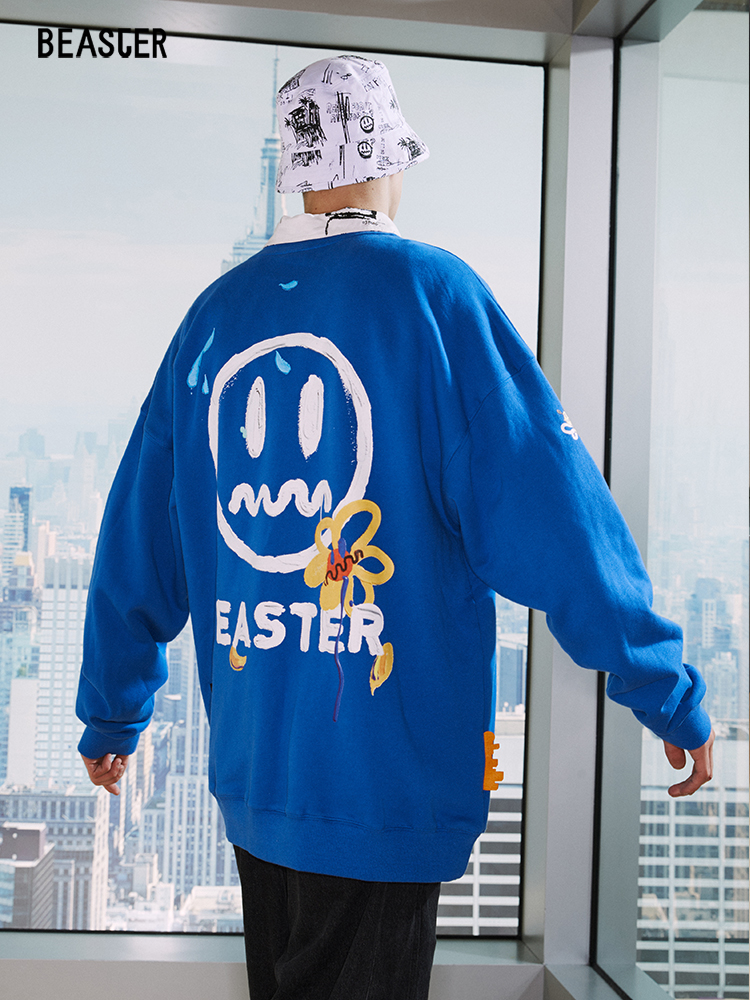 Beaster man's crew neck sweatshirt BR L010 Streetwear, B032082064