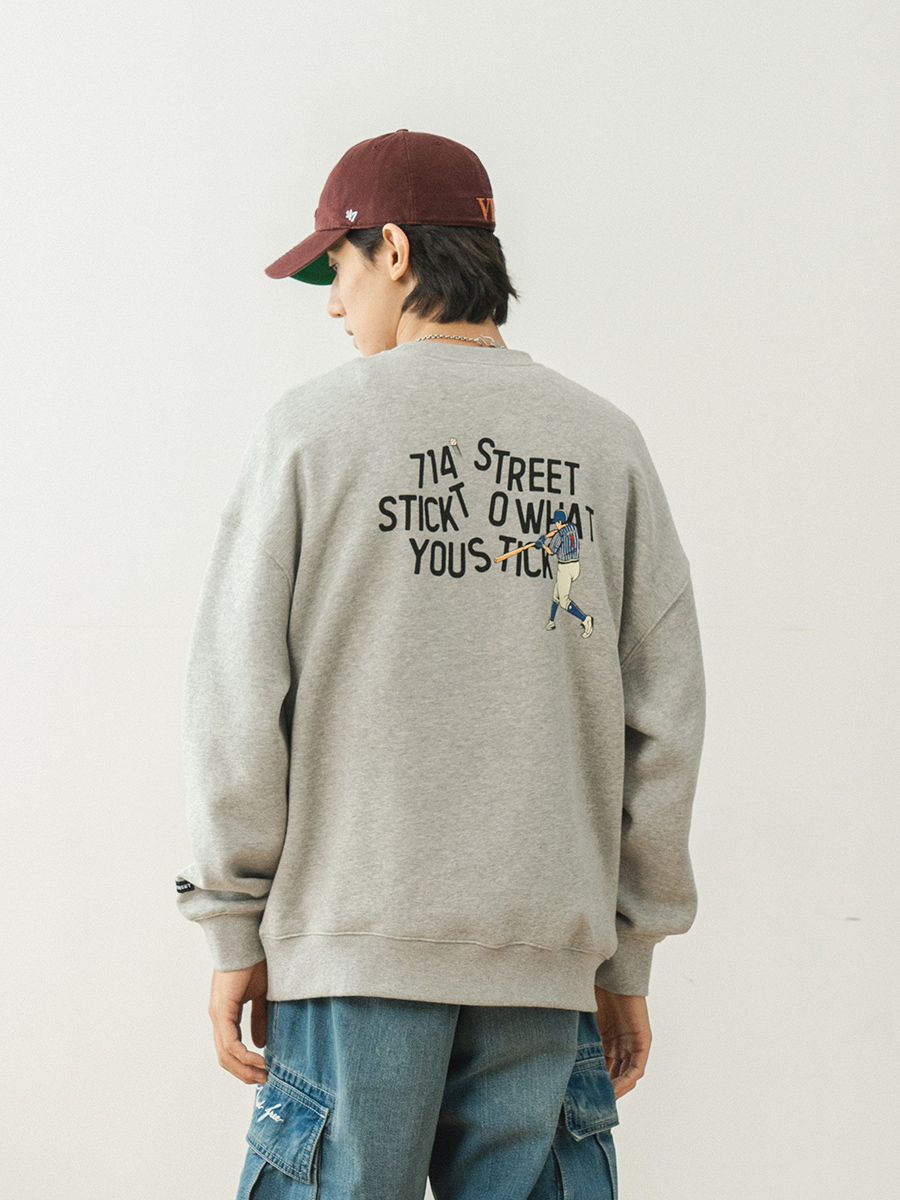 714street Man's and Women's crew neck sweatshirt 7S 050 Streetwear,221347