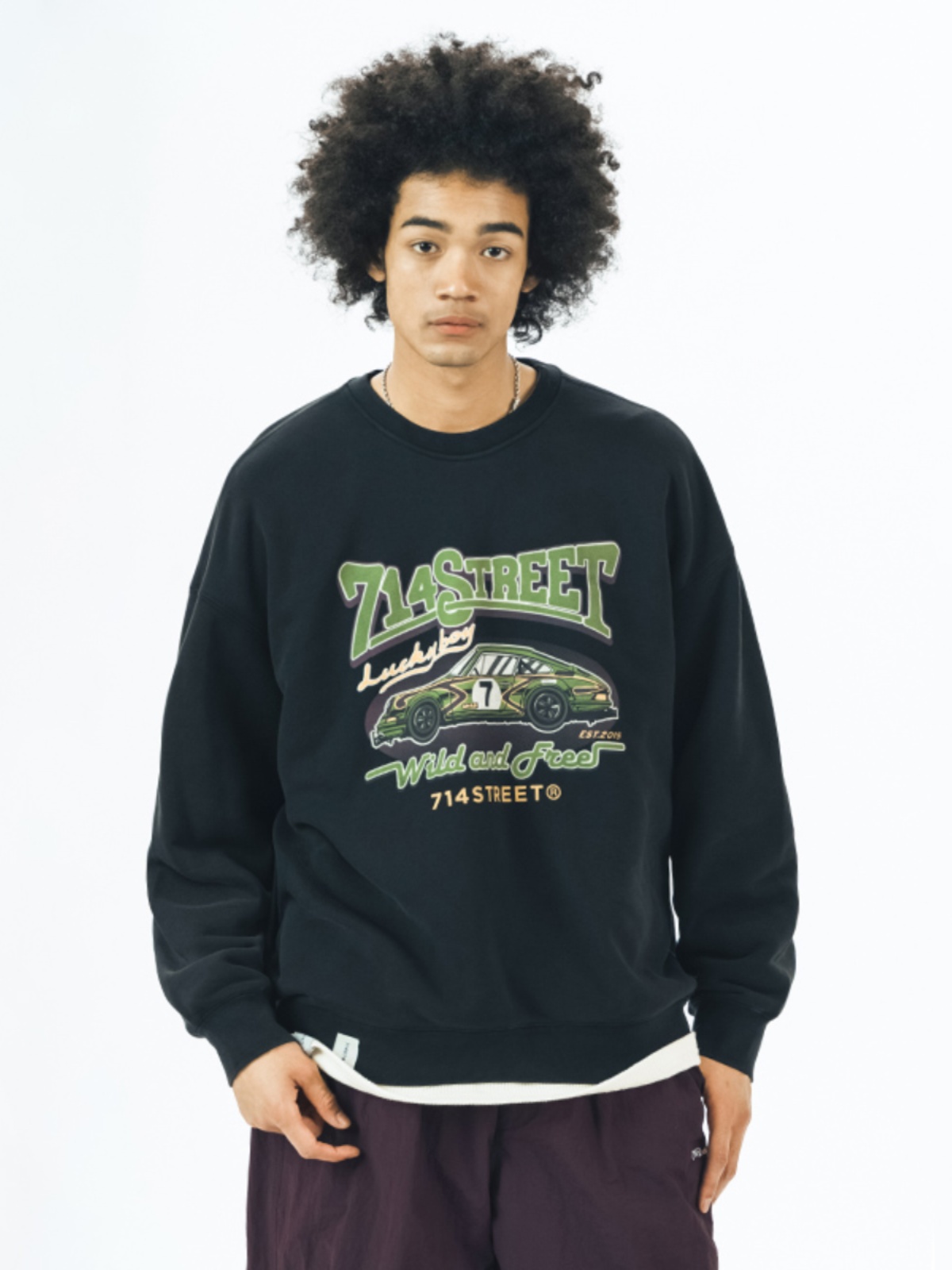 714street Man's and Women's crew neck sweatshirt 7S 051 Streetwear,321339