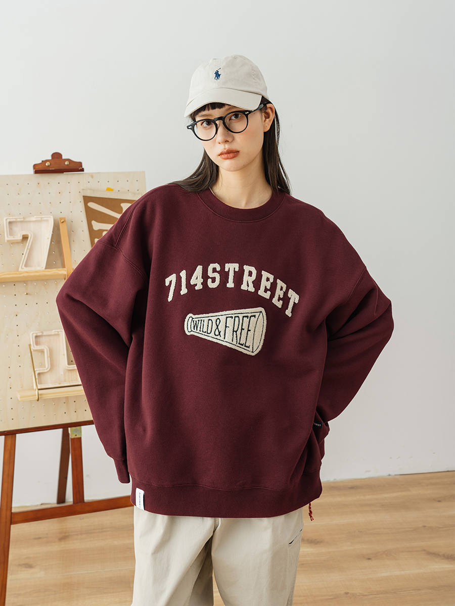 714street Man's and Women's crew neck sweatshirt 7S 052 Streetwear,221348