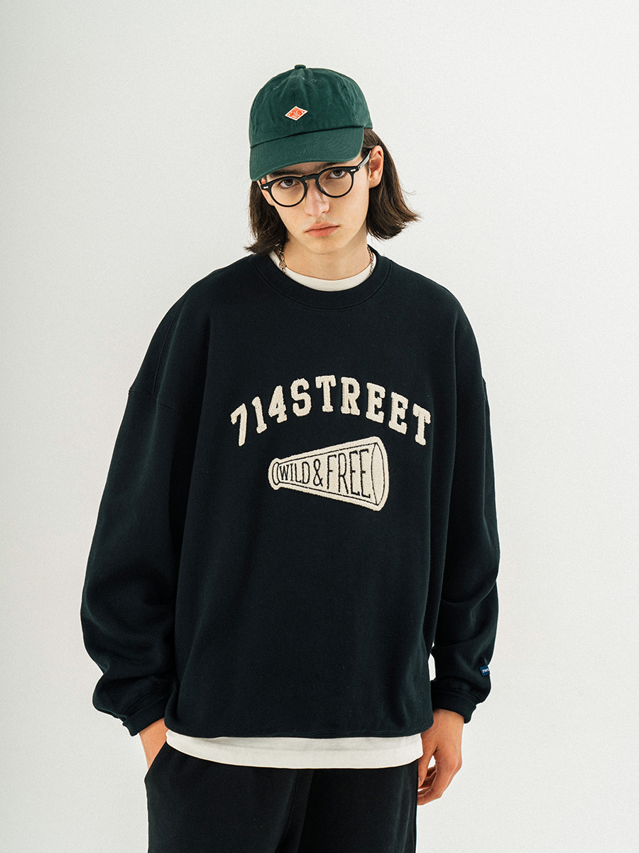 714street Man's and Women's crew neck sweatshirt 7S 052 Streetwear,221348