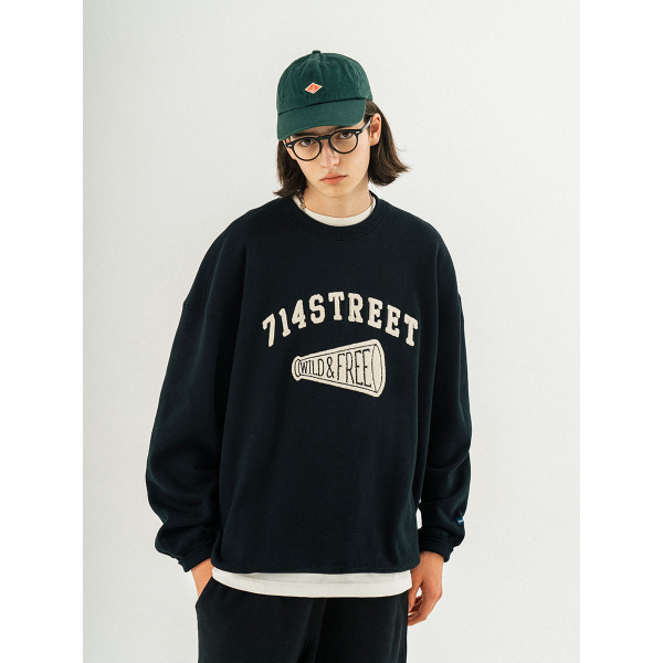 714street Man's and Women's crew neck sweatshirt 7S 052 Streetwear,221348