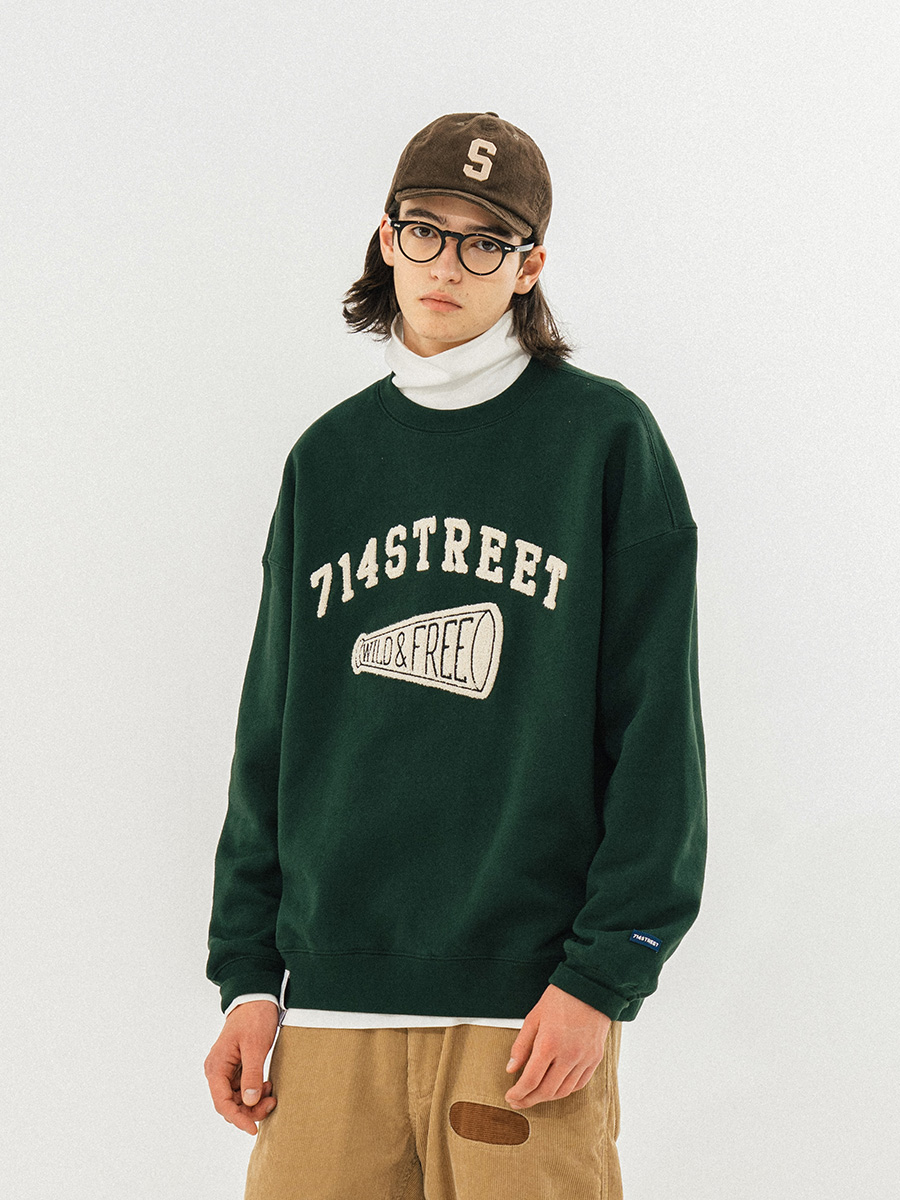 714street Man's and Women's crew neck sweatshirt 7S 052 Streetwear,221348