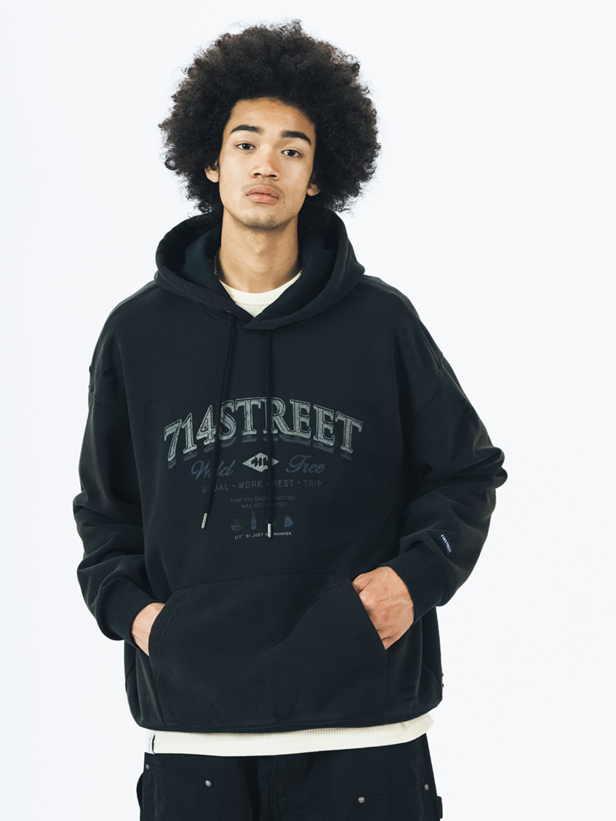 714street Man's and Women's hooded sweatshirt 7S 047 Streetwear,321345