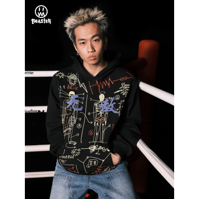  Beaster Man's hoodie sweatshirt BR L209 Streetwear, B31208J005 02