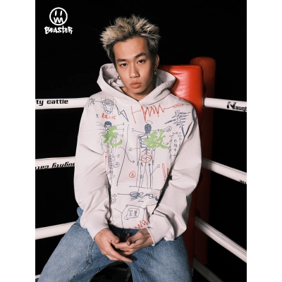  Beaster Man's hoodie sweatshirt BR L209 Streetwear, B31208J005 01