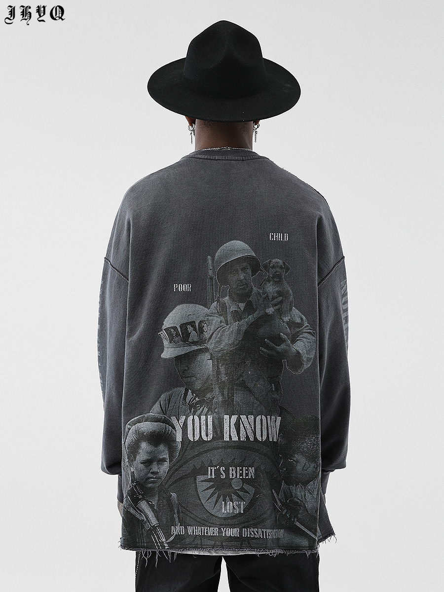 JHYQ Man's and Women's crew neck sweatshirt J 016 Streetwear, JHYQ-A034