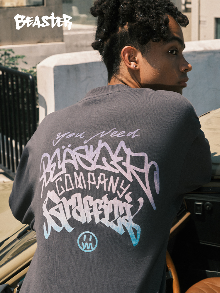 Beaster Man's Round neck sweatshirt BR L041 Streetwear, B34208B316