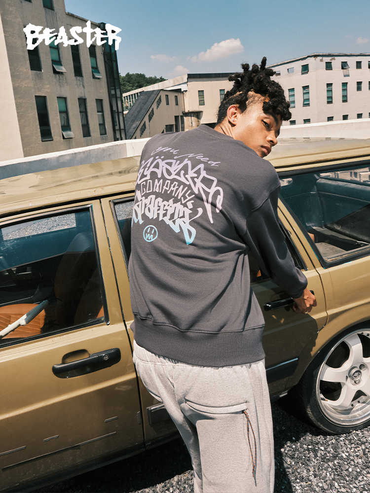 Beaster Man's Round neck sweatshirt BR L041 Streetwear, B34208B316