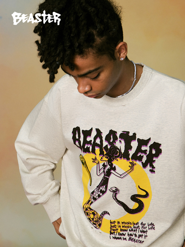 Beaster Man's and Women's Round neck sweatshirt BR L047 Streetwear, B34108U225