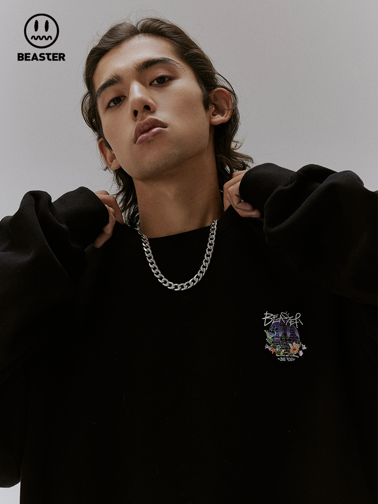 Beaster Man's and Women's Round neck sweatshirt BR L088 Streetwear, B24508E030-137810