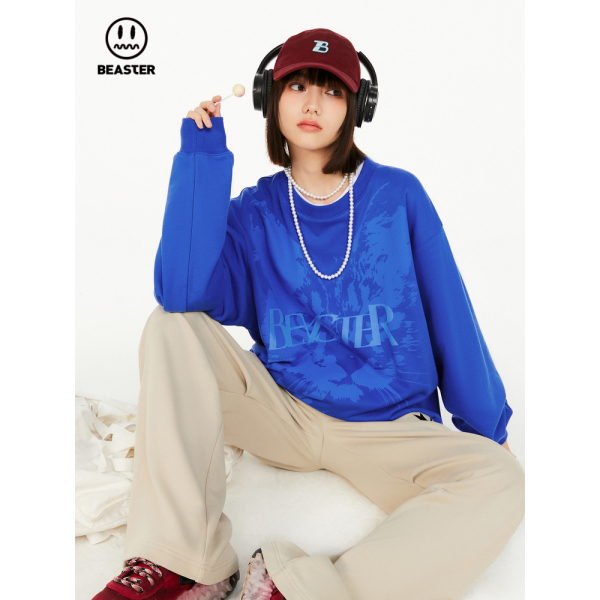 Beaster Man's and Women's Round neck sweatshirt BR L143 Streetwear, B23408W043