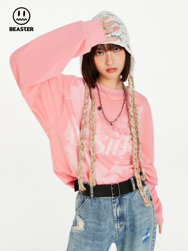 Beaster Man's and Women's Round neck sweatshirt BR L143 Streetwear, B23408W043